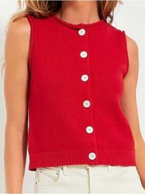 Alex Mill Bridget Vest in size Small color Tomato